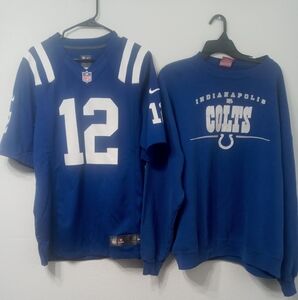 Mens NFL Colts A. Luck Jersey Sz Small ( With Free Pullover Sweater)
